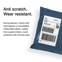 Syncode 1000 pièces 4x6 Rouleau d'étiquettes sans mandrin en papier alimentaire imperméable, impression thermique CMYK couleur personnalisée rouge, perforé, auto-adhésif