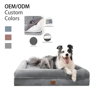 Boucle waterproof luxury orthopedic foam washable large dogs bed sleep rest extra large huge dog bed