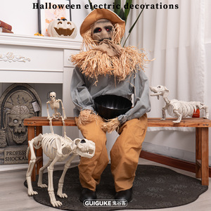 Décoration rougeoyante Halloween épouvantail ornement bol électrique infrarouge Induction fantôme Festival atmosphère terrifiante - Product Image 2