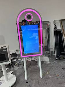 45/32 дюймов круглый красный светодиодный ковер волшебное зеркало фотобудка и фотобудка совместим с камерами видеобудка - Product Image 3