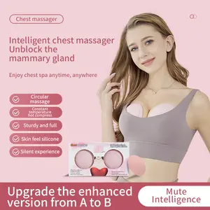 5 intensité de vibration masseur de poitrine température constante compresse chaude Silicone sein dragage Circulation Massage confort