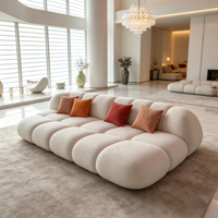 Canapé modulaire Cloud Bubble Boucle, canapé sectionnel incurvé en tissu Teddy pour salon de villa, mobilier de maison
