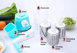 Kitchen 3 in 1 Fruit Chopper Slicer Food Drum Grinder Cheese Grater Rotary Manual <b>Vegetable</b> <b>Cutter</b> - Product Image 5