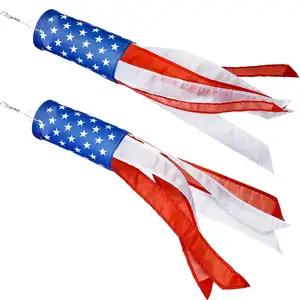Kaus kaki angin bendera Amerika bintang US dan setrip dekorasi gantung kaus kaki angin untuk 4 Juli hari patriotik gantung luar ruangan