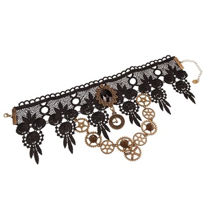Collier gothique steampunk, collier ras du cou vintage, faux collier de style européen et américain, fabricant de colliers en cuir coniques punk gothiques. - Product Image 5