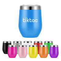 Ensemble cadeau de luxe personnalisé, gobelets à vin en acier inoxydable isolés, or rose scintillant