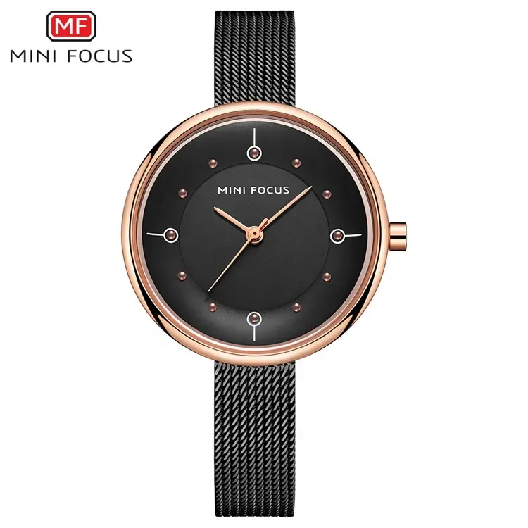 Luxe Ontwerp Mini Focus MF0274L Womens Quartz Horloge Grote Gezicht Stalen Band Horloge Guangzhou Pols Supply