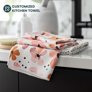 थोक वफ़ल बुनाई कपास कस्टम रसोई तौलिया थोक व्यक्तिगत रसोई तौलिया निर्माता पकवान तौलिए - Product Image 1