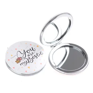 ODM OEM Customized LOGO Folding Makeup Mirror para as mulheres Double Side Ampliação Compact Cosmetic mirror