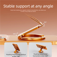 Support magnétique pour téléphone en aluminium aéronautique à double roulement, rotation à 360 degrés, support anneau 2-en-1 pour voiture, bureau, cuisine, yoga