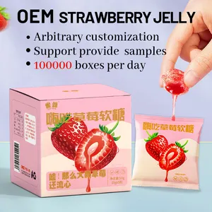 OEM Strawberry fudge buah dan sayuran enzim Gummy pelangsing