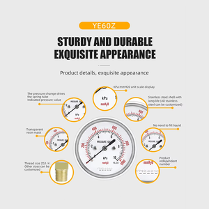 圧力マノメータガス圧力ゲージ,製品ダイヤフラムステンレス鋼メーターゲージ - Product Image 6