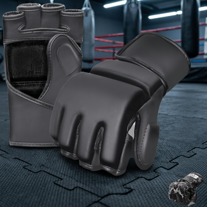 Guantes de Boxeo de Medio Dedo de Piel Sintética con Logotipo Personalizado Baratos para Adultos, Hombres, Mujeres y Niños con Cierre de Muñeca - Product Image 4