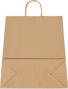 Sacs en papier kraft personnalisés avec logo imprimé et poignées pour pizza, lait, sushi et gelée - Emballage alimentaire recyclable - Product Image 5