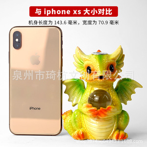 รูปปั้นมังกรธูปเรซิ่นสีเขียวเครื่องกระจายกลิ่นอโรมาเธอราพีของตกแต่งโต๊ะทำงานของขวัญ - Product Image 4