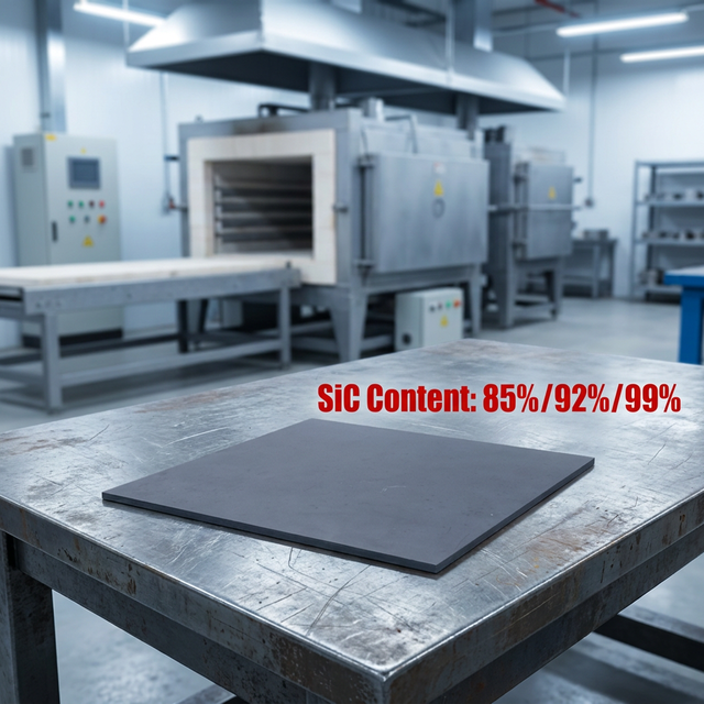 Recrystallized Silicon Carbide Kiln Plate SiC 99% Flatness 0.5mm for Semiconductor Component Firing Precision Engineering Bulk