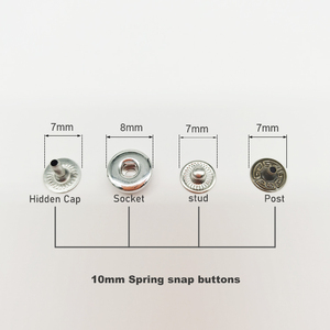 DWDP-SB01 8mm 10mm 12mm Four-<strong>part</strong> <strong>S</strong>-spring Snap Buttons Hidden Snap Fastener - Product Image 1