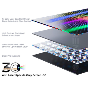 شاشة عرض بروجكتور رمادية 3C مقاس 84-150 بوصة، تعمل بالمحرك وتصعد من الأرض، مضادة للبقع، لجهاز عرض 4K/8K RGB ثلاثي الليزر للمسرح المنزلي - Product Image 3