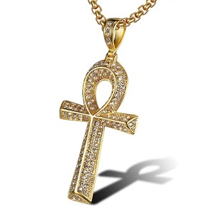 Egyptian Ankh Pendant Stainless Steel Pave Setting <b>Cross</b> Necklace Unisex Hip Hop Fashion Jewelry Gift - Product Image 5