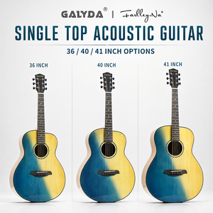 Guitarra Acústica con Tapa de Abeto Sólido, 36, 40, 41 Pulgadas, Cutaway, Cuerdas de Acero, Acabado Degradado Azul, Venta al por Mayor, OEM, ODM - Product Image 4