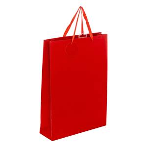 Grand sac en papier rouge pailleté 33x10,2 H. 45,5CM - Product Image 1