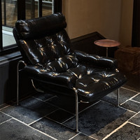 Canapé incurvé de style français en cuir véritable, design moderne haut de gamme, fauteuil inclinable confortable pour hôtel et salon, idéal pour se détendre