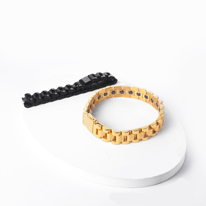 Pulsera de Cadena de Eslabones de Acero Inoxidable Ajustable Rápida, Impermeable, Inalterable al Color, Estilo Punk para Hombre, Joyería Impermeable - Product Image 4