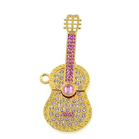 Schmuck USB 2.0 Crystal Flash Drive Gitarren Halskette Thumb Drive 16GB/64GB Schlüssel bund U Disk auf Lager 3 Jahre Garantie