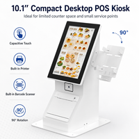 Kiosque de paiement à écran tactile, terminal de commande en libre-service avec imprimante et scanner pour les points de vente de détail et de restauration