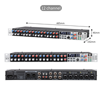 Console audio professionnelle OEM QU12 à double DSP, 12 canaux, mixeur analogique en rack, Bluetooth, affichage LED de niveau indépendant, entrée SPLIT