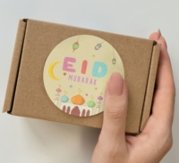 Étiquette de cadeau mignon de mosquée Eid multicolore Eid Mubarak autocollant pour les enfants musulmans décoration de fête Eid
