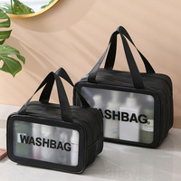 DICHOS grande capacité Portable sac de bain sec humide séparation fermeture à glissière à la mode Double trousse de maquillage étanche trousse de toilette