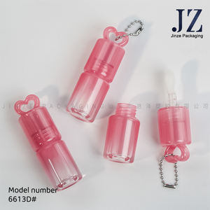 Jinze pronto per la spedizione di <span class=keywords><strong>tubi</strong></span> di imballaggio lucidalabbra trasparente a forma di cuore con 3ml grande Logo di Design della bacchetta - Product Image 4