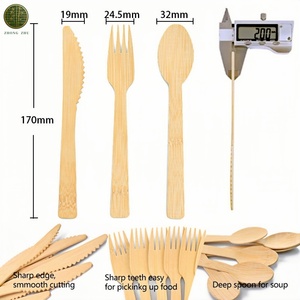 Mini ensemble <span class=keywords><strong>de</strong></span> <span class=keywords><strong>couverts</strong></span> en bambou compact, cuillère, fourchette, couteau, jetables, format voyage, compostables, écologiques, portables, pour boîte à lunch, kit repas - Product Image 2