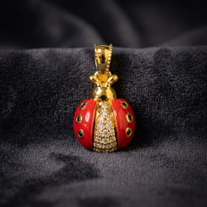 Collier ras du cou minimaliste de luxe en argent S925 plaqué or 14K avec sautoir en forme de coccinelle, saphir et citrine, personnalisable, vente au détail, OEM, ODM Bella - Product Image 3
