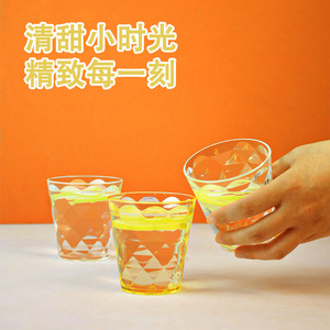 Vaso de Plástico con Diseño de Diamantes, Dorado Transparente, Grueso, Resistente a Caídas y Altas Temperaturas, para Agua, Jugos y Bares - Product Image 3