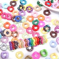 Perles entretoises florales en acrylique à motif Jenga avec trous verticaux pour la fabrication de bijoux, perles pour stylos, breloques de téléphone portable, pendentifs d'emballage