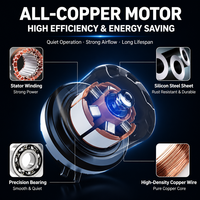 Ventilateur de plafond moderne avec lustre LED, 6 vitesses, moteur DC en cuivre pur, variateur de vitesse, télécommande, ABS, vente directe usine OEM/ODM pour chambre à coucher