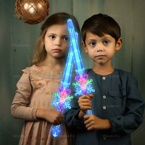 Bán buôn RGB pha lê bông tuyết LED <span class=keywords><strong>Light</strong></span>-up sabers dueling thanh kiếm sắc nét hàng rào âm thanh phát sáng xử lý vật liệu nhựa Flash - Product Image 4