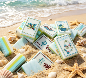 <span class=keywords><strong>Jeu</strong></span> de tuiles de mahjong en acrylique nautique perlé |   <span class=keywords><strong>Jeu</strong></span> de divertissement portable au design moderne - Product Image 3
