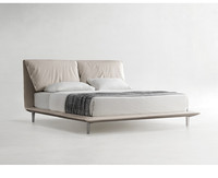 Modernes italienisches minimalist isches Kingsize-Bett aus Leder mit Kopfteil kissen Neues Design Gepolstertes Schlafzimmer bett Weiches Bett für Hotels