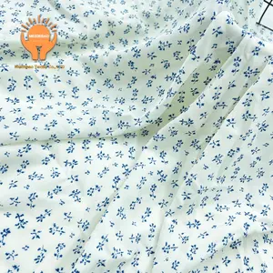 Atacado confortável e respirável tecido de poliéster cintura flor coreana seda estampa lisa para vestidos blusas femininas