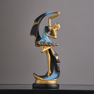 Placa Decorativa de Resina con Diseño de Bailarina de Arte Moderno, Pintada a Mano, Regalo para Mudanza, para la Entrada del Salón - Product Image 1