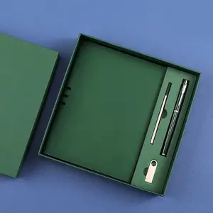 Tùy chỉnh A5 bìa cứng Pu Bìa máy tính xách tay Bộ Quà Tặng Chất lượng cao của công ty Hộp quà tặng máy tính xách tay với bút bán Buôn Thành phần máy tính xách tay