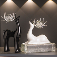 Décorations de luxe léger en céramique artistique moderne, motif cerf, pour meuble TV, meuble à vin, niche, pour la maison et le salon