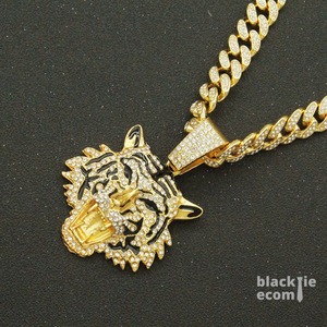 Collier pendentif tête de tigre hip-hop de qualité supérieure pour hommes, en acier inoxydable, style streetwear audacieux, bijoux à vendre - Product Image 6