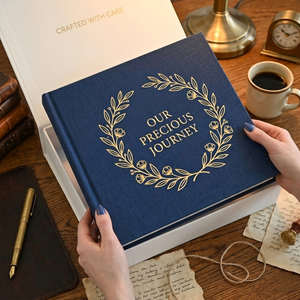 <span class=keywords><strong>Livre</strong></span> de souvenirs pour bébé en lin personnalisé de qualité supérieure avec nom personnalisé pour les boutiques de détail professionnelles et les magasins de cadeaux haut de gamme - Product Image 3