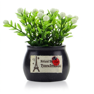 Natural Style Handmade Artificial Potted Plant 10cm Resin Plastic Greenery Car Home Decor - Product Image 1