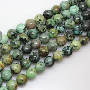 Wholesale loose gemstone 8mm natural African turquoise loose gemstone beads strand for jewelry making