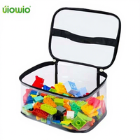 Étui de rangement étanche personnalisé avec logo OEM UIOWIO, sac de rangement transparent en PVC pour jouets, organiseur de briques de construction Lego